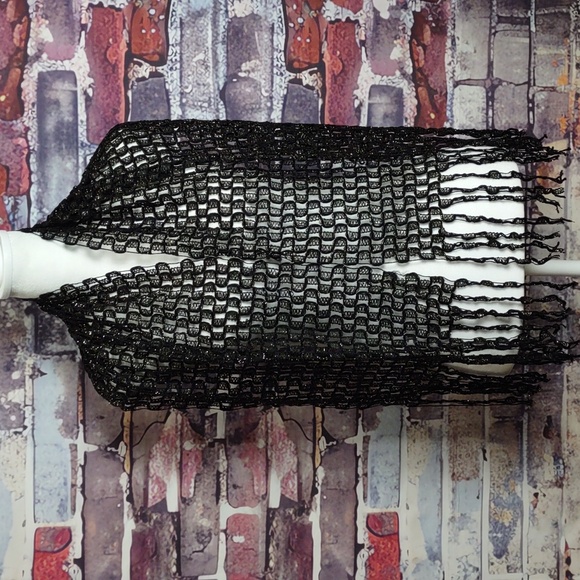 Fishnet Chenille Fringe Scarf - Picture 1 of 4